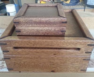 Rustic keepsake box with a framed lid